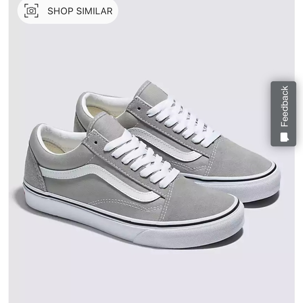 Vans old skool shoe grey/white women’s size 5 w/out laces worn once
